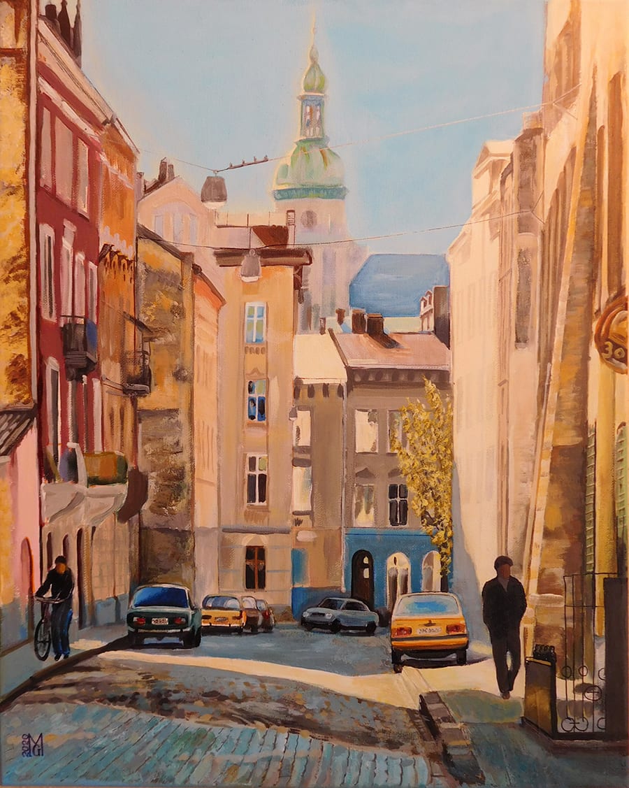 4 Lviv. Ivan Fedorov Street. Acrylic Canvas 16x20. 2020 