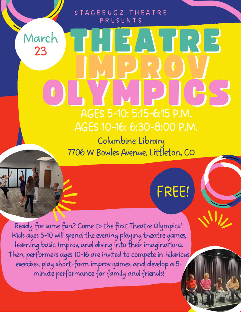 Free event March 23 at Columbine Library (77 06 W Bowles Avenue, LIttleton, CO 80123). Ages 5-10 from 5:15-6:15 PM. Ages 10-16 from 6:30-8 PM